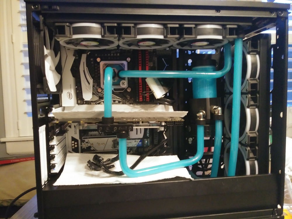 Testing for leaks, thankfully not a drop.