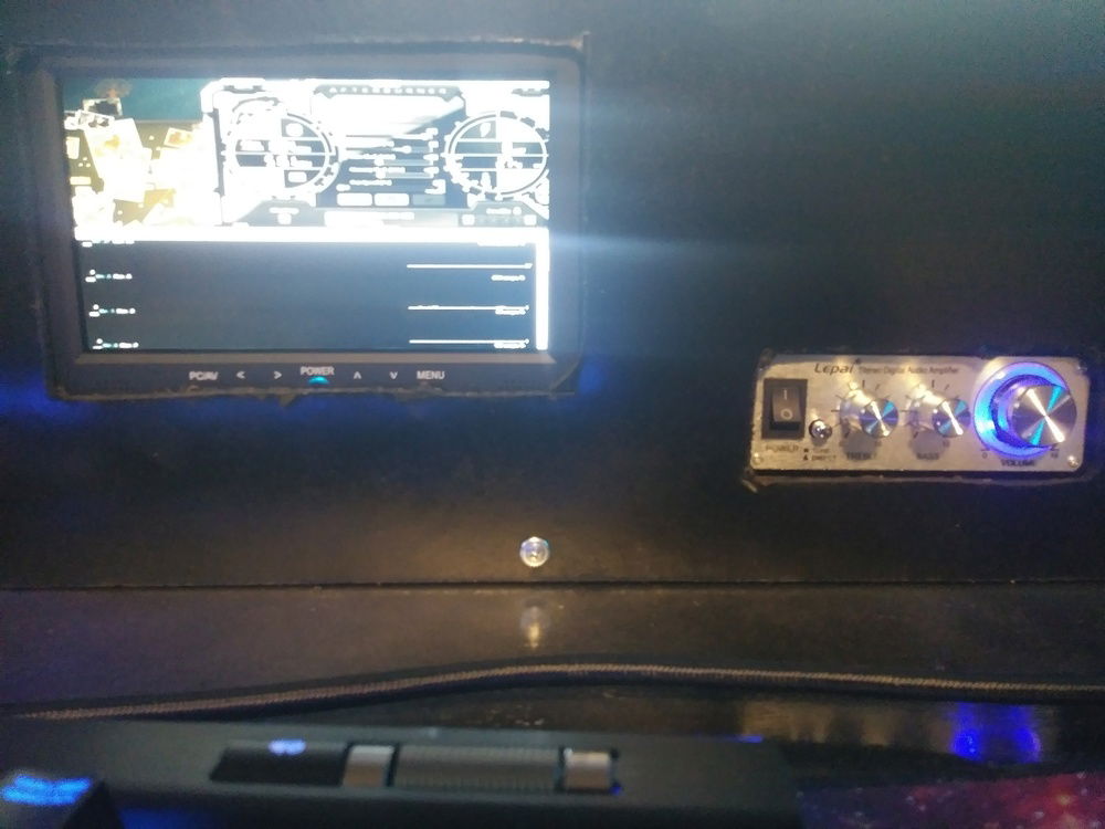 A closeup of the small display and amplifier