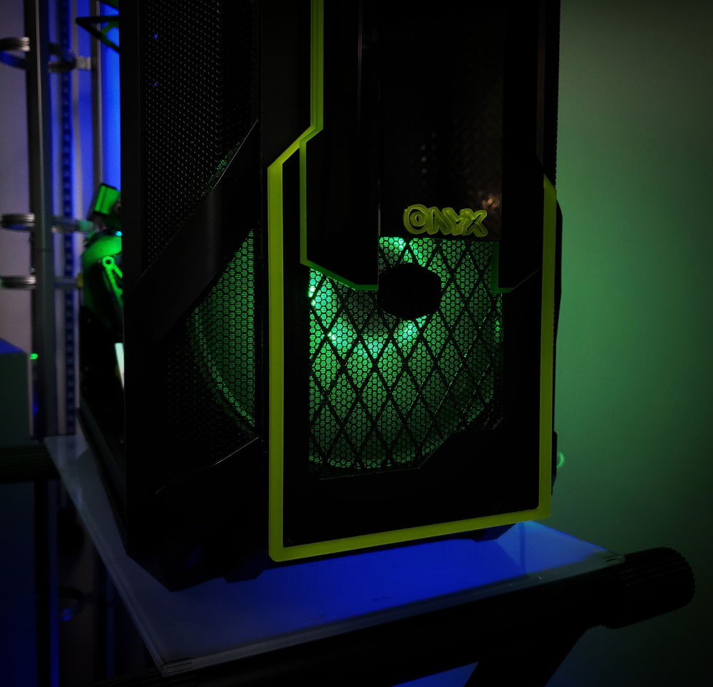 I also made custom polished grills throughout the ONYX mod using mesh from Watercool