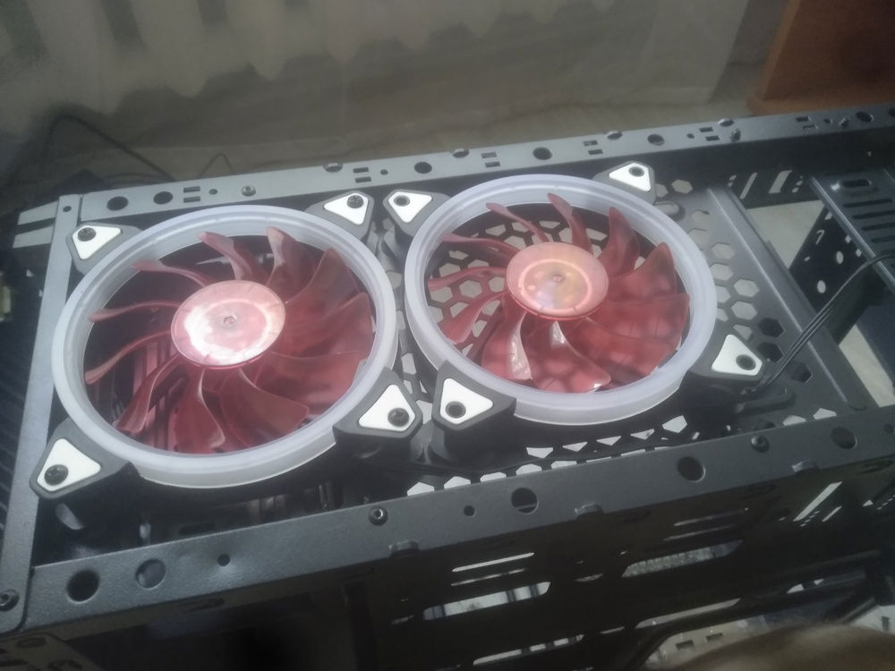 Putting on my new fans.