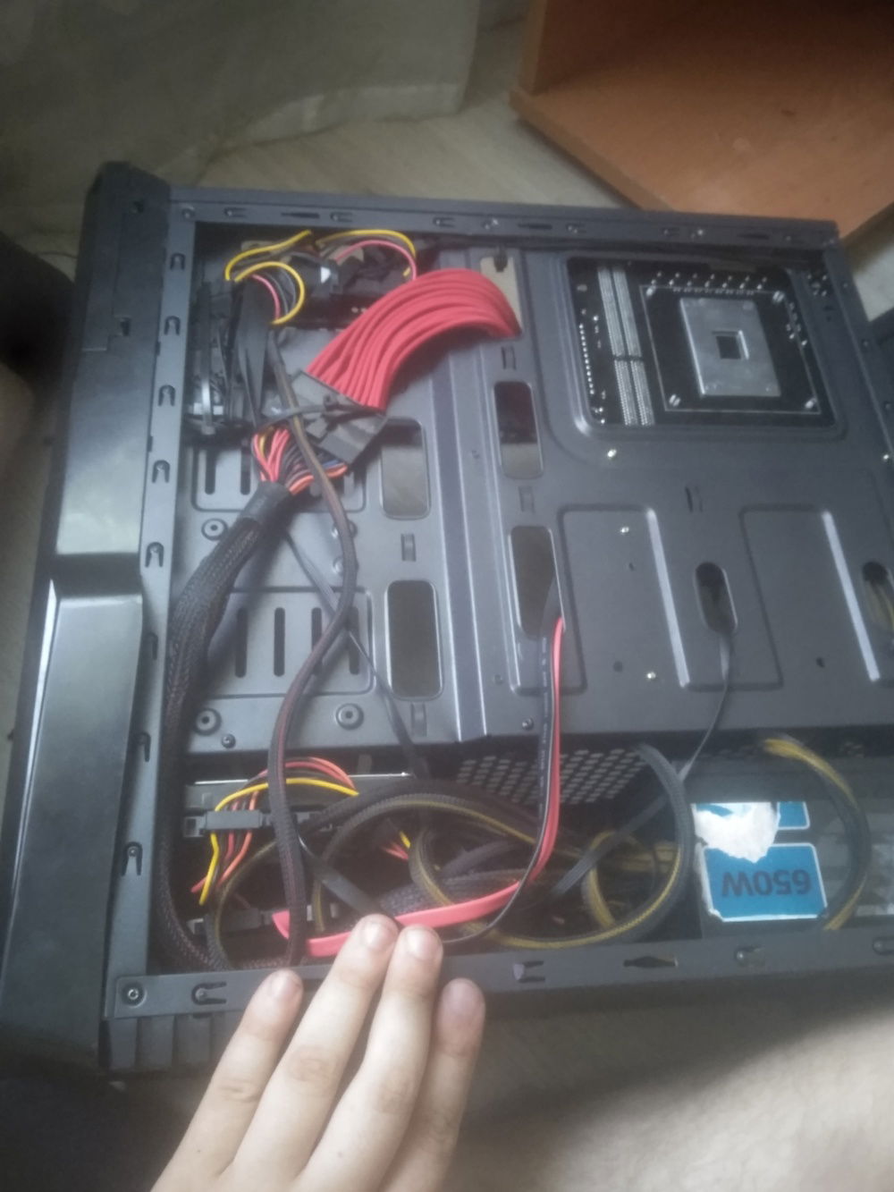 Doing some cable management.