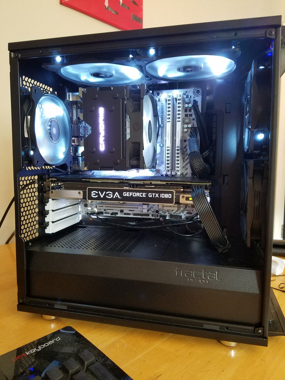 I've swapped out the power cables for white ones since this picture.
