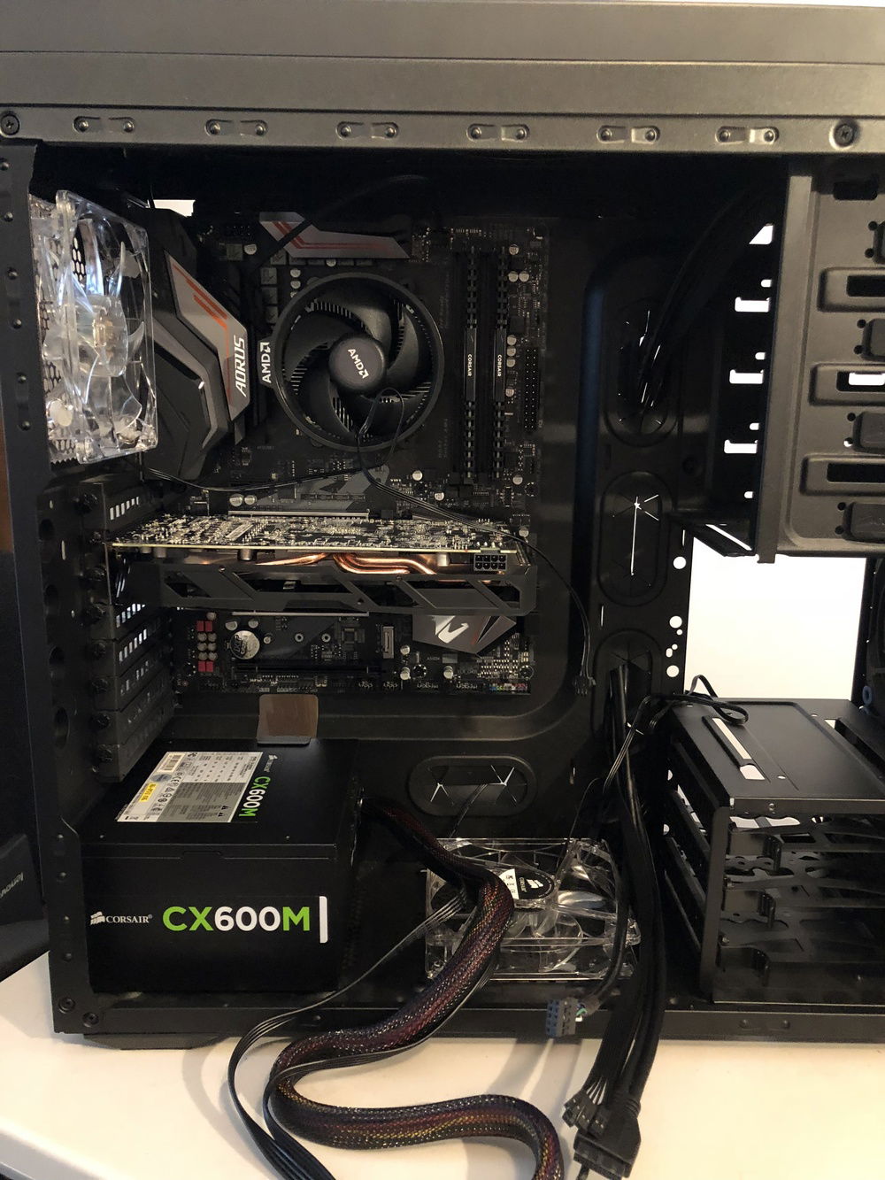 Installed PSU and time to start cable management