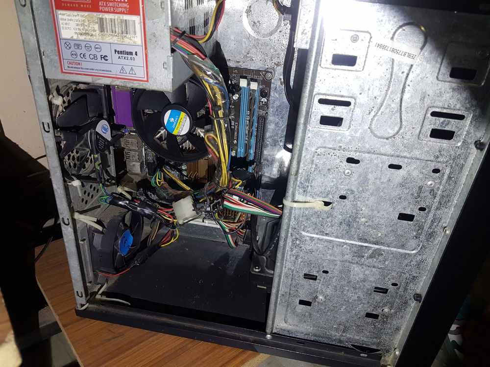 Cpu with Zebronics brand fan which was not in list. 
Motherboard by Zebronics brand which was not in list. 
PSU by intex brand which was not in list. 
Two extra CPU fan using for more cooling by me inside the case . Also with Disk Driver.
