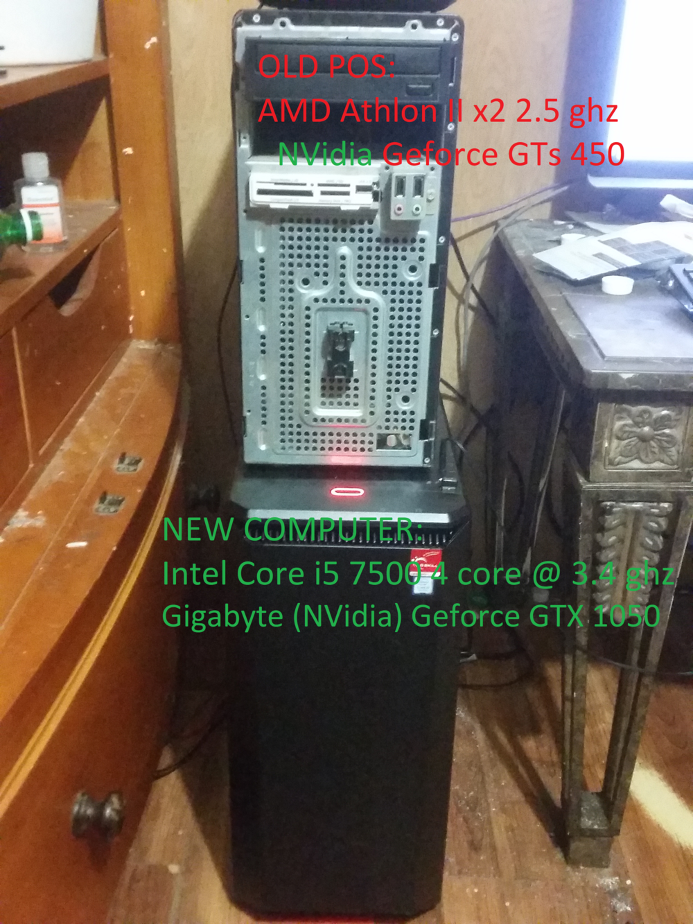 Picture i shared with a friend the day i built it. Shows my old POS compared to the new