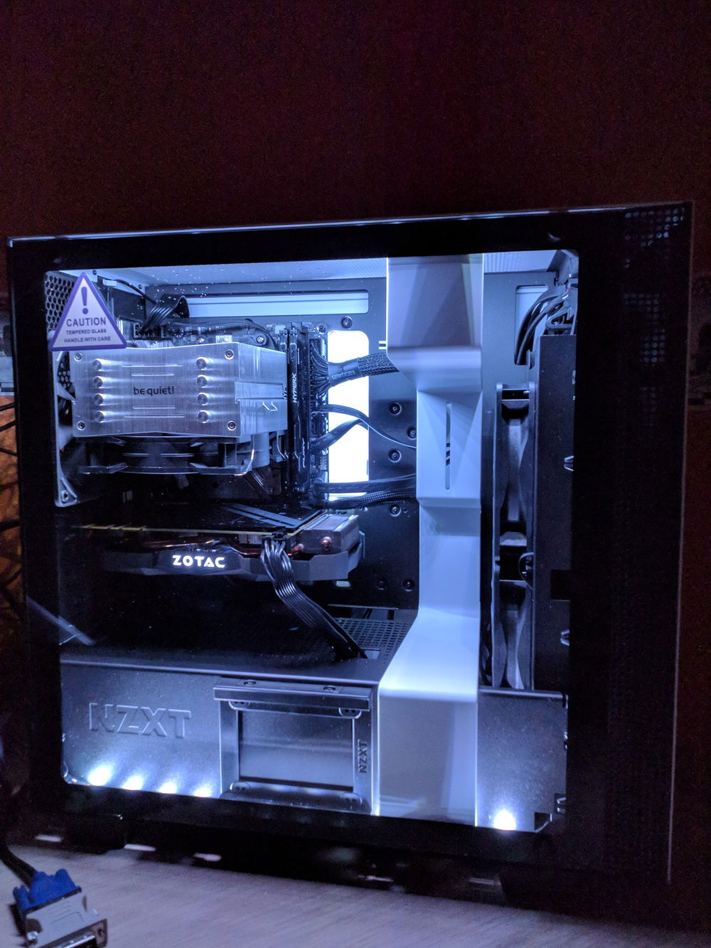 Completed build with incomplete cables