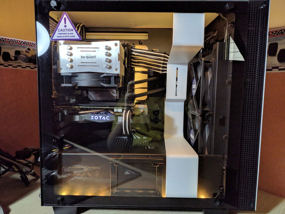 Front photo with tempered glass on and different lighting