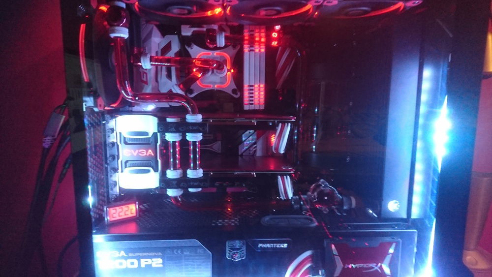 Previous clear blood red liquid before white liquid