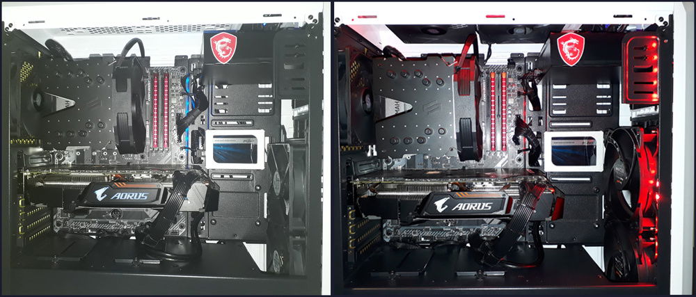 Before and after.
Improved cable management.