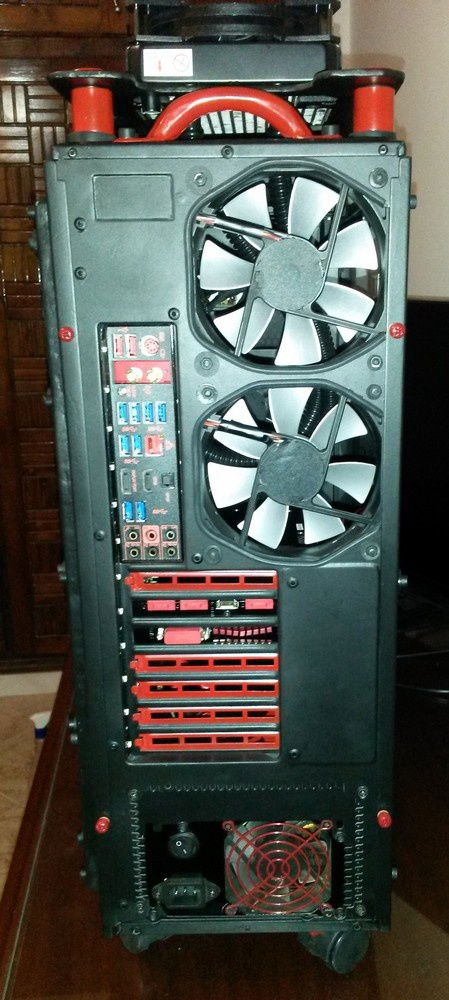 First Version Before AIO Cooler Mod - Back of the case