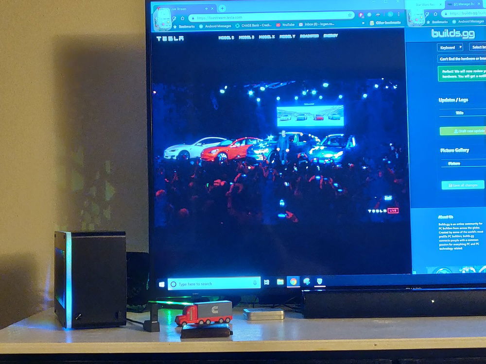 58" 4k TV to the right for size, along with a soundbar