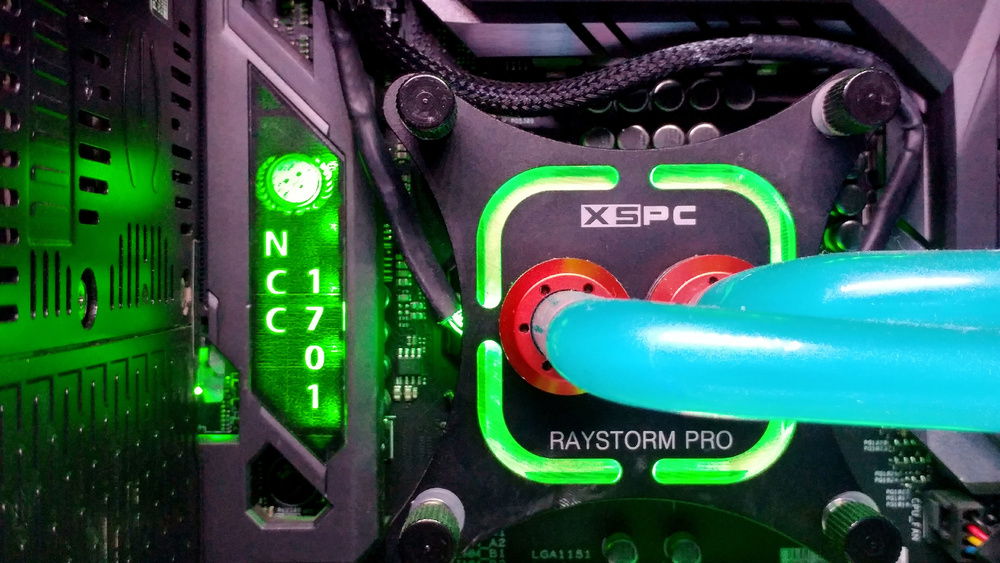 Custom motherboard modification next to the CPU Water block