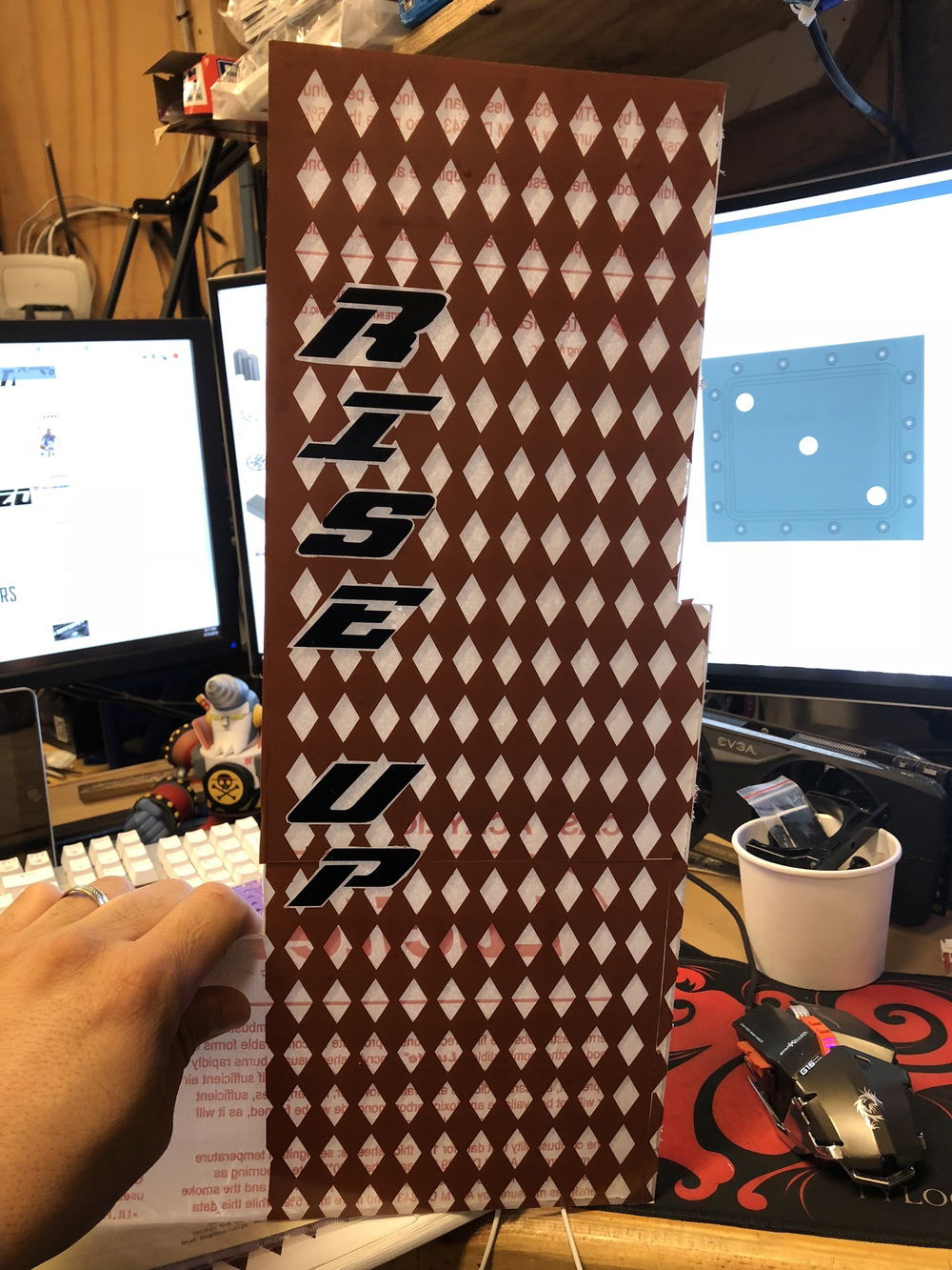 Cutouts made for the lettering