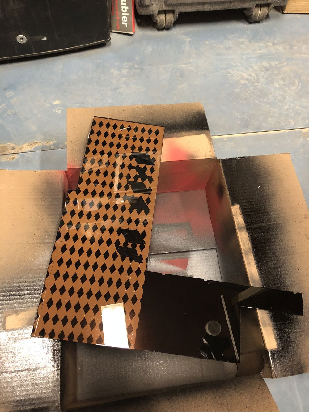 Back side of rear case panel