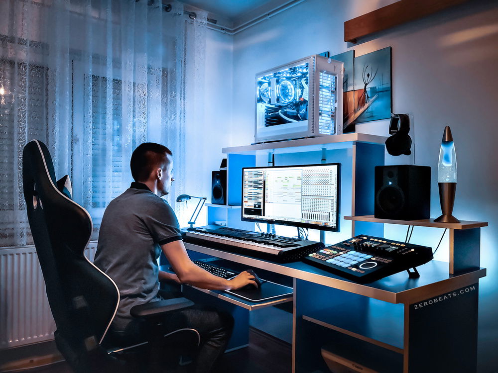 Me working on new instrumentals.