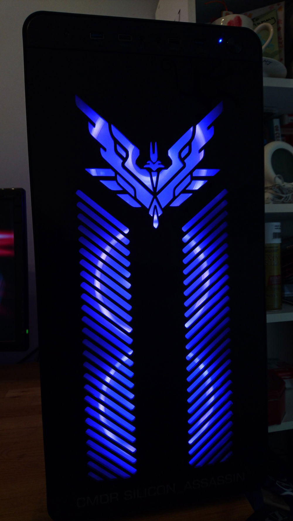 Front panel, which has been cut out on a laser cutter.