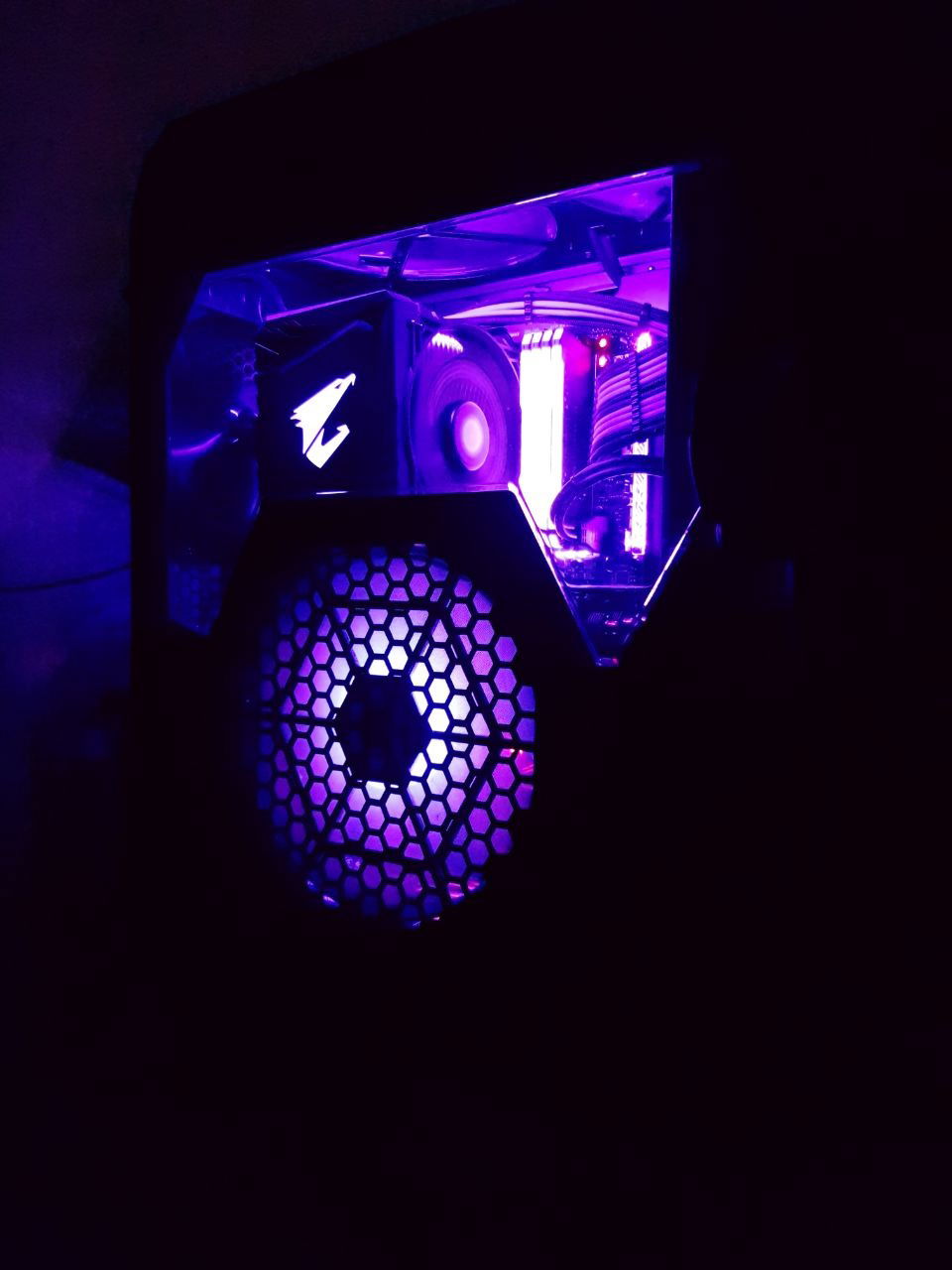 In the dark.
