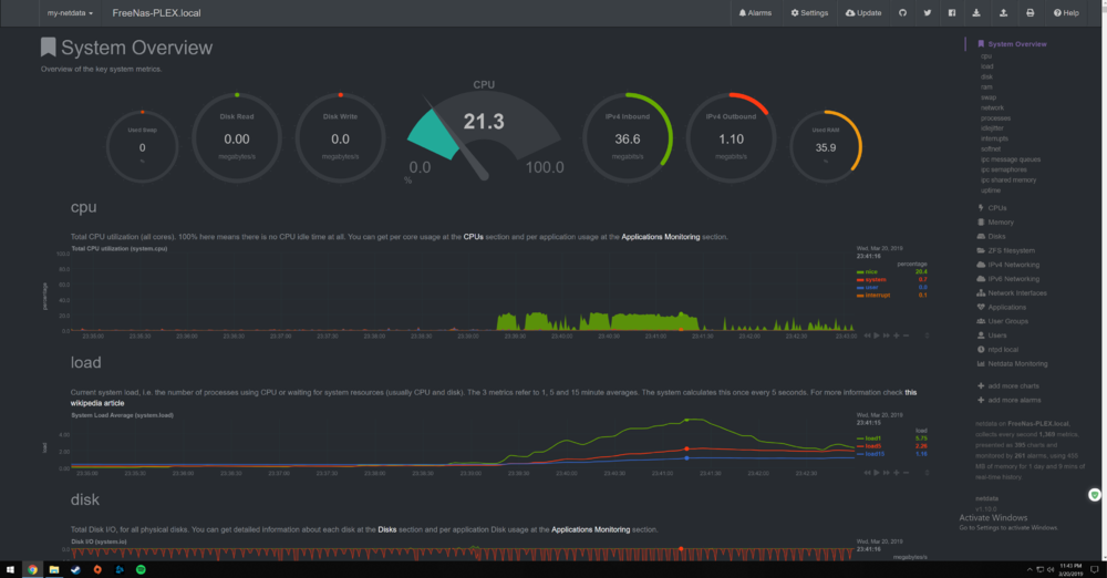 After a restart due to FreeNAS update
