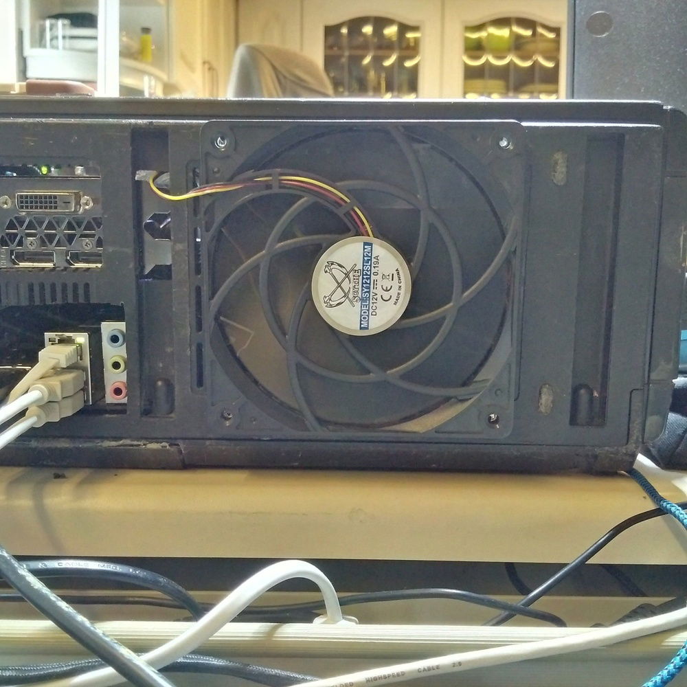 Exhaust fan on the back to get rid of hot air inside the case