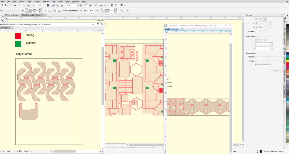 Corel image for laser cutting program