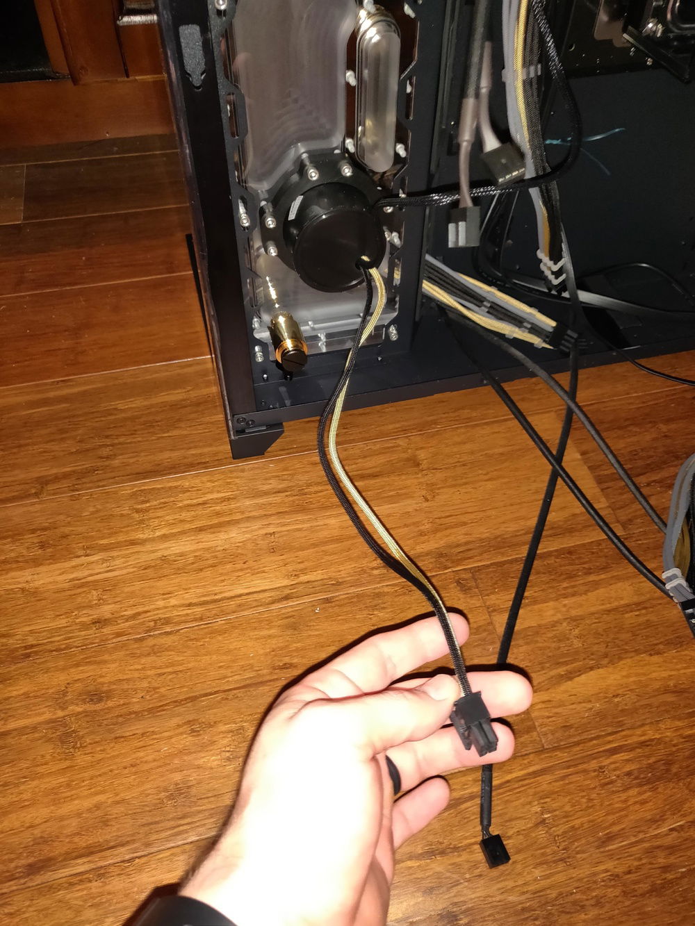 Custom pump sleeving straight to ATX