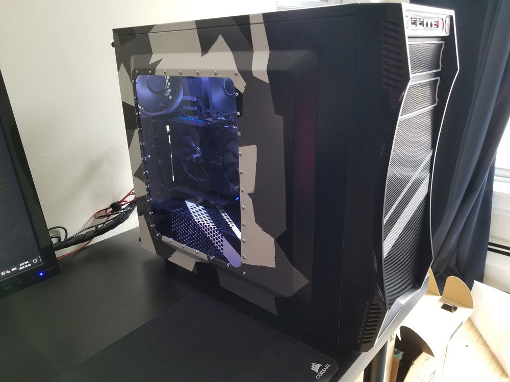 A left side view with better illumination, showing more clearly the custom side window.