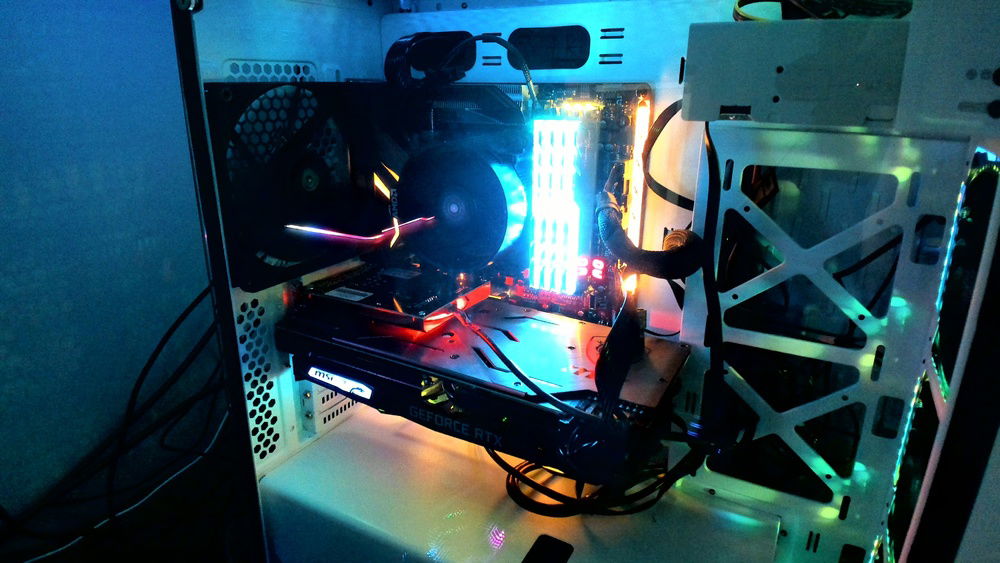 The rest of the system showing all the components from a top-down view.