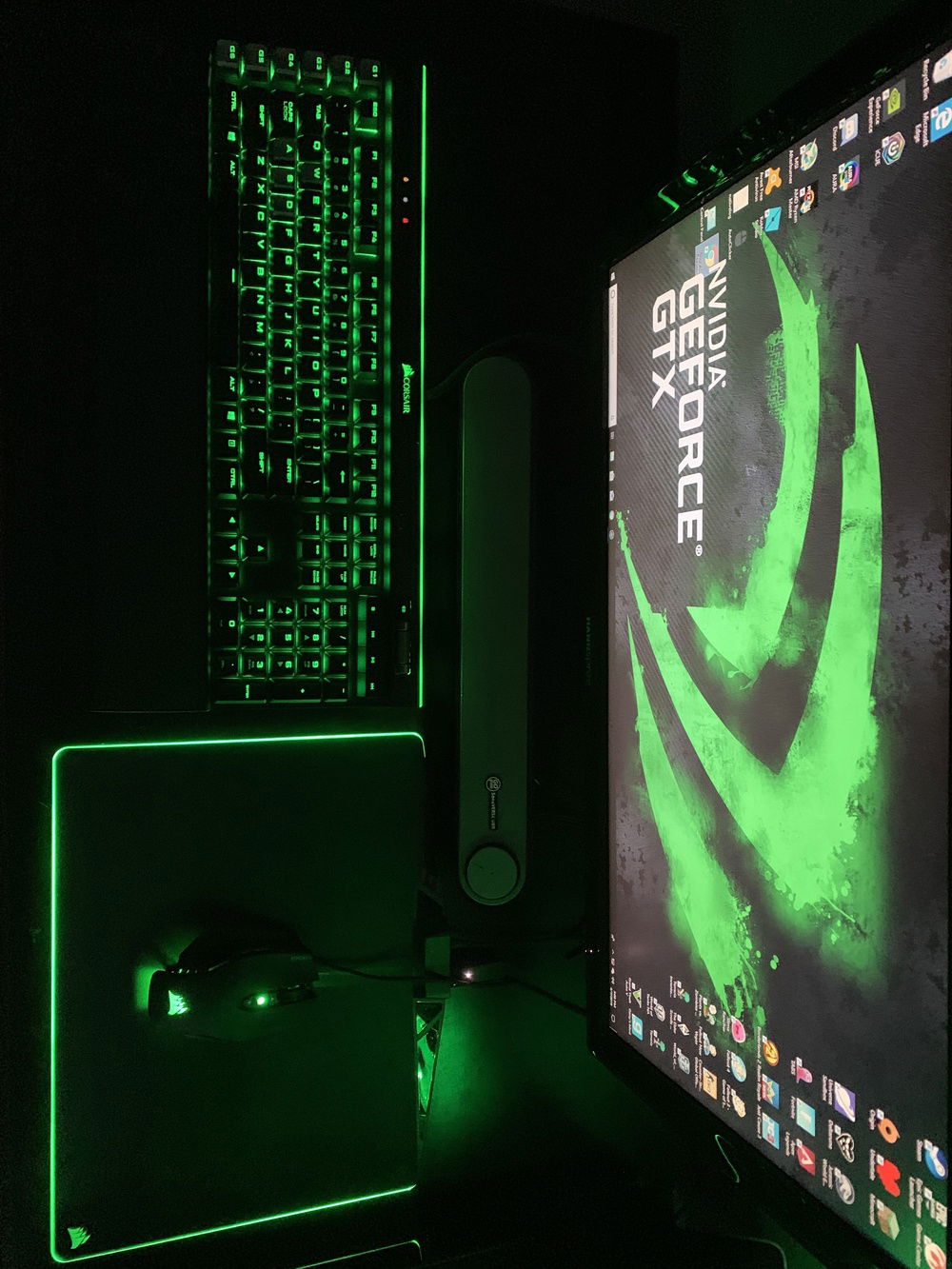 Overhead view of my peripherals