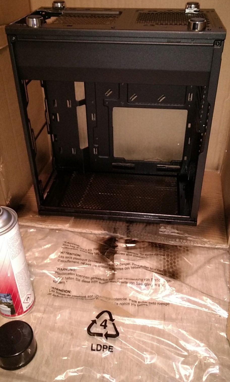 DIY paint booth. Because i wanted the case even darker