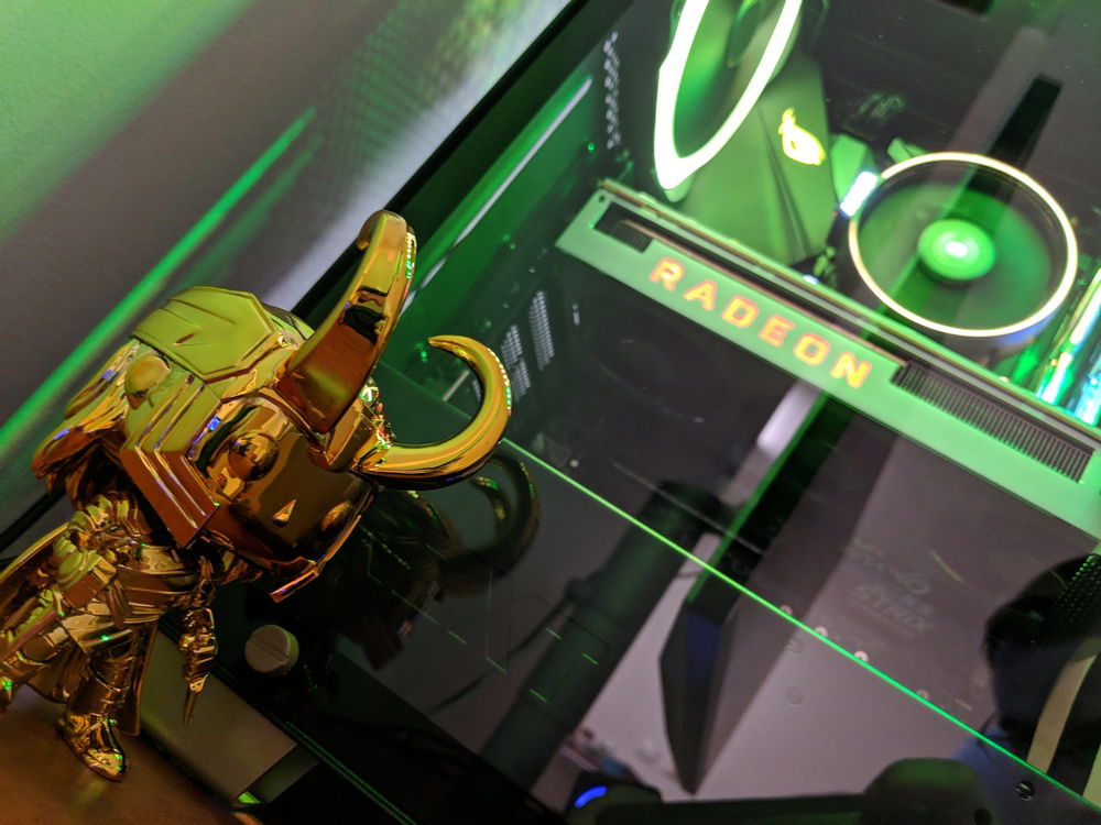 Loki, standing next to his new pet.