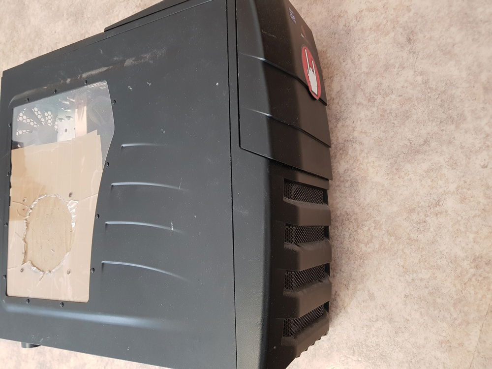 Outside view and my carpentry exam hole for a fan, which i covered up cause i didn't use it..