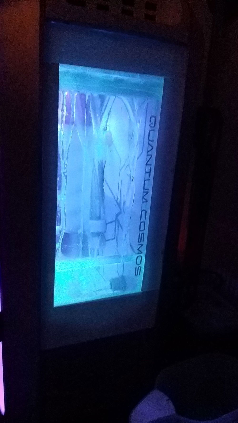 Waterfall with coolant.