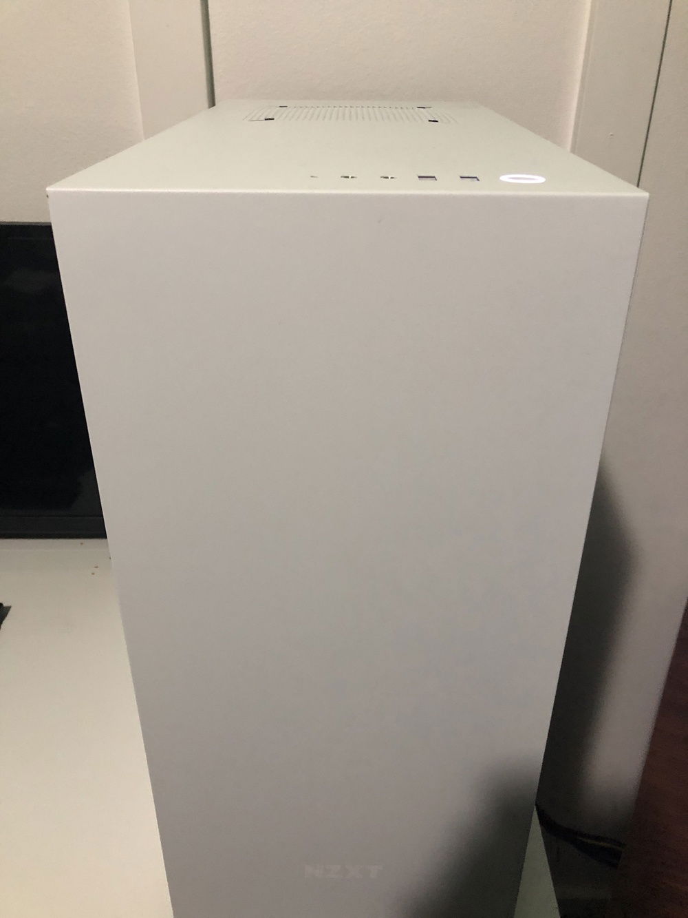 front side picture showcasing the "NZXT" logo