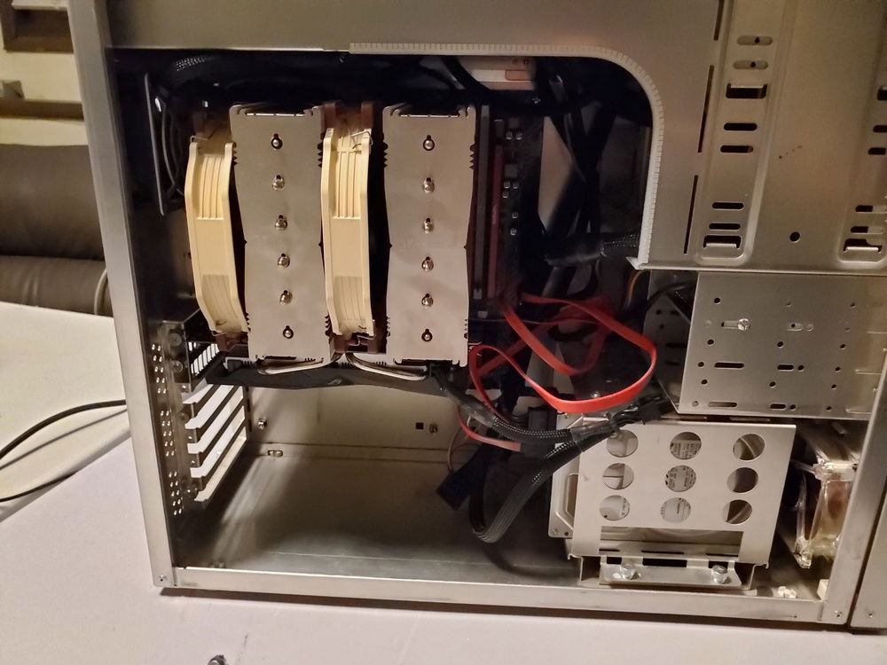 The cooler inside is the NH-D15 AM4 and it is giant, took up a lot of space, and increased the weight.  It is way better than what was inside and much quieter too.