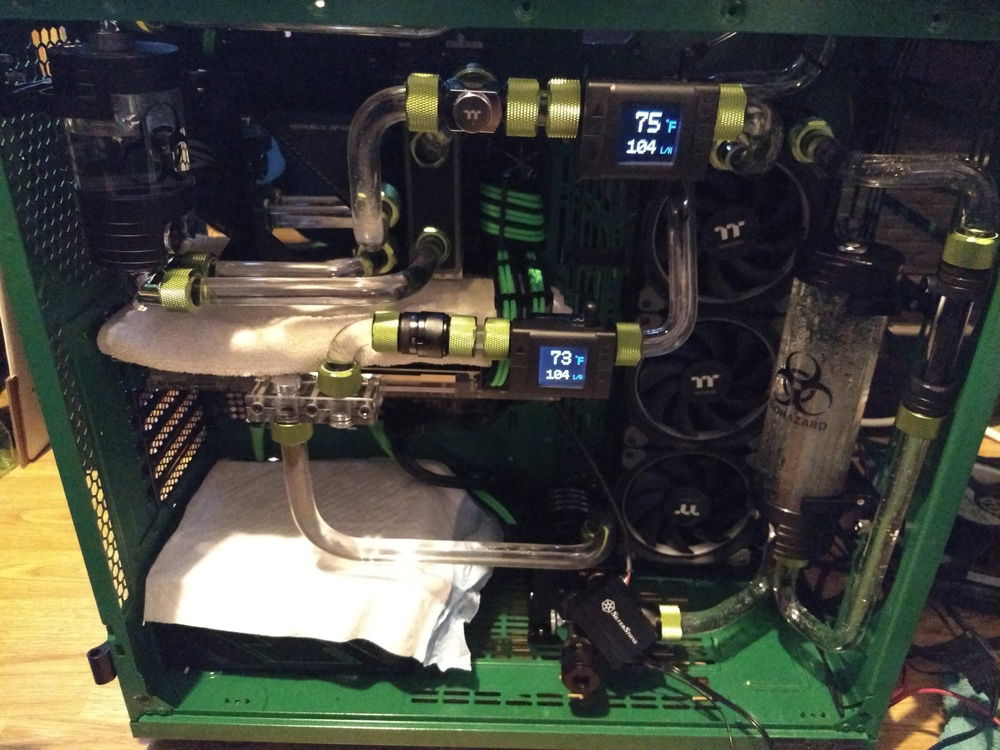 1st Leak test with distilled water.