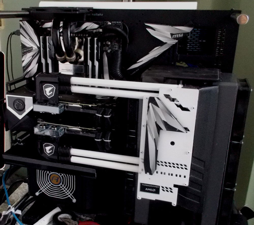 Orca & Rucksack build - front view / right side...white tubes are copper covered in white foil