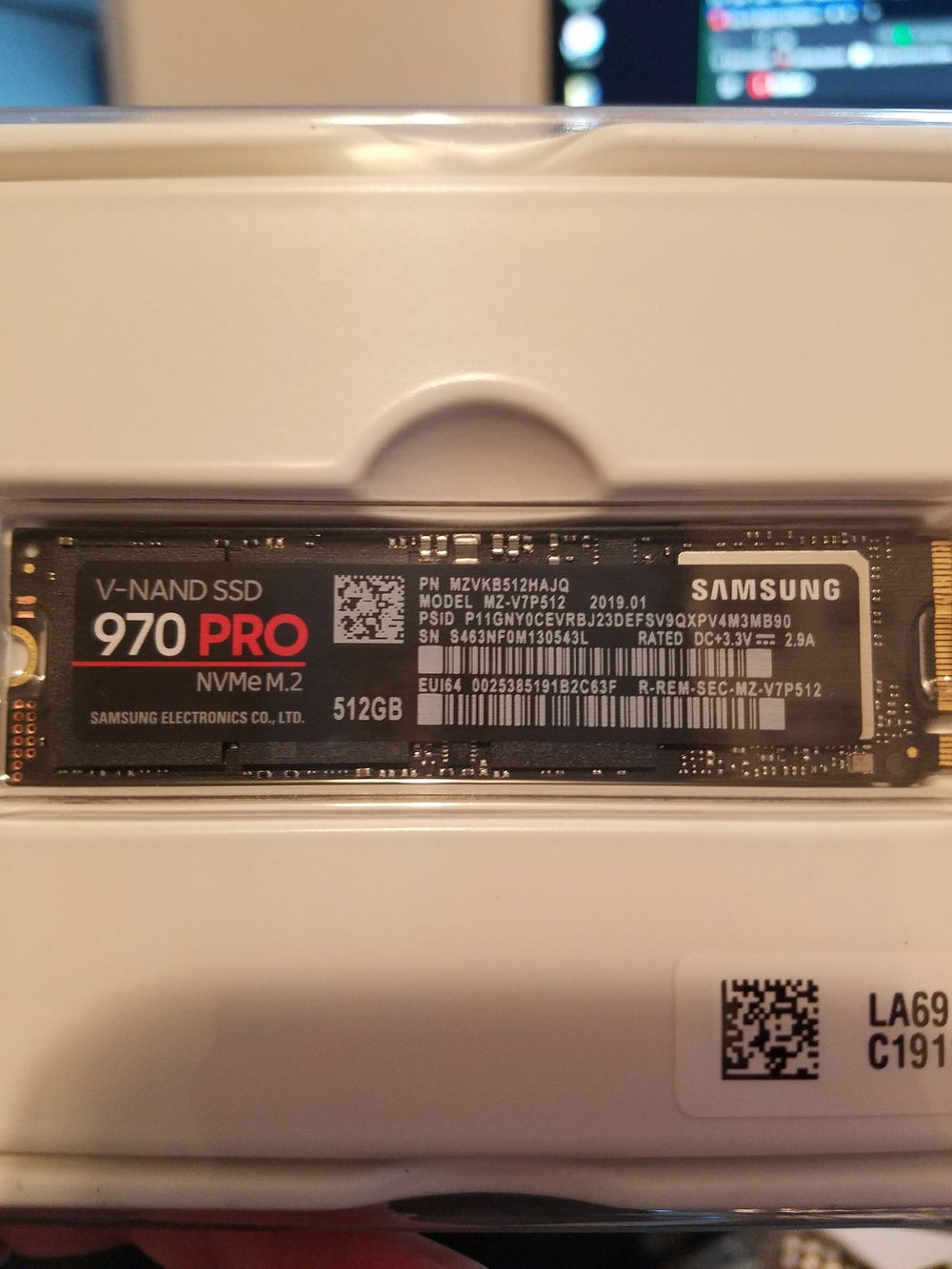 My storage pick for my OS. I had never used SSD before this build, and i'm very pleased so far with the load times. 
Samsung V-Nand SSD 970PRO NVMe M.2 512gb