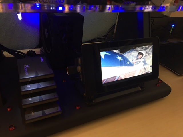 Raspberry Pi Computer powered off of the motherboard, cycling through many of Evel's jumps and crashes