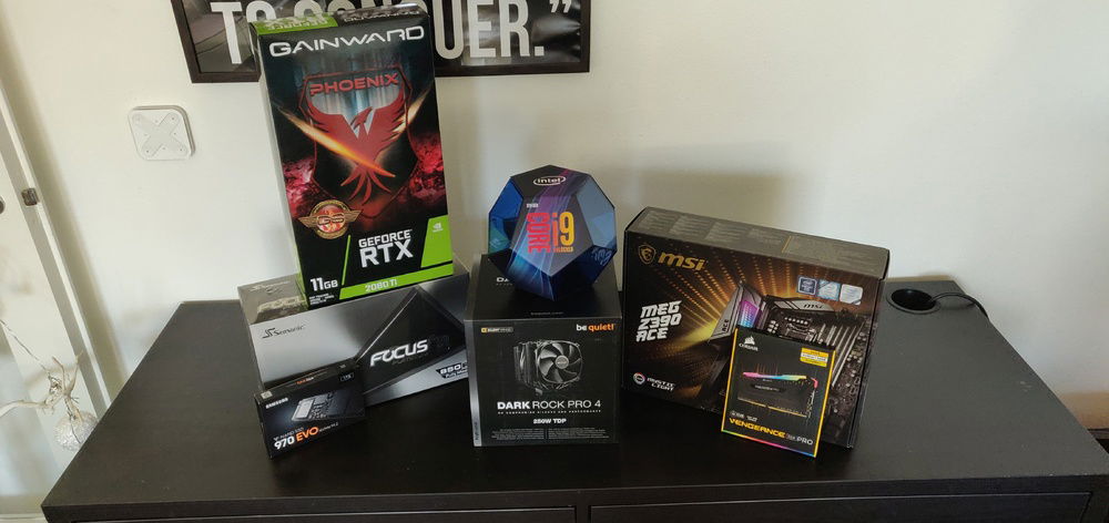 The PC's components in their retail boxes.