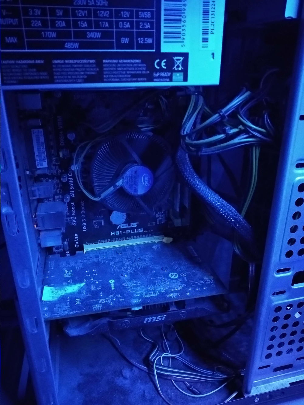 Not enough money for RGB? Just throw some blue light from those RGB strips in your desk!