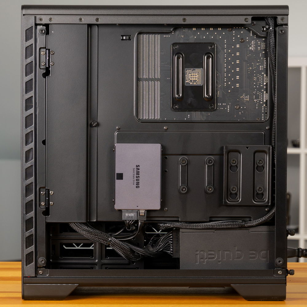 Cable side, as clean as it gets with stock cables.