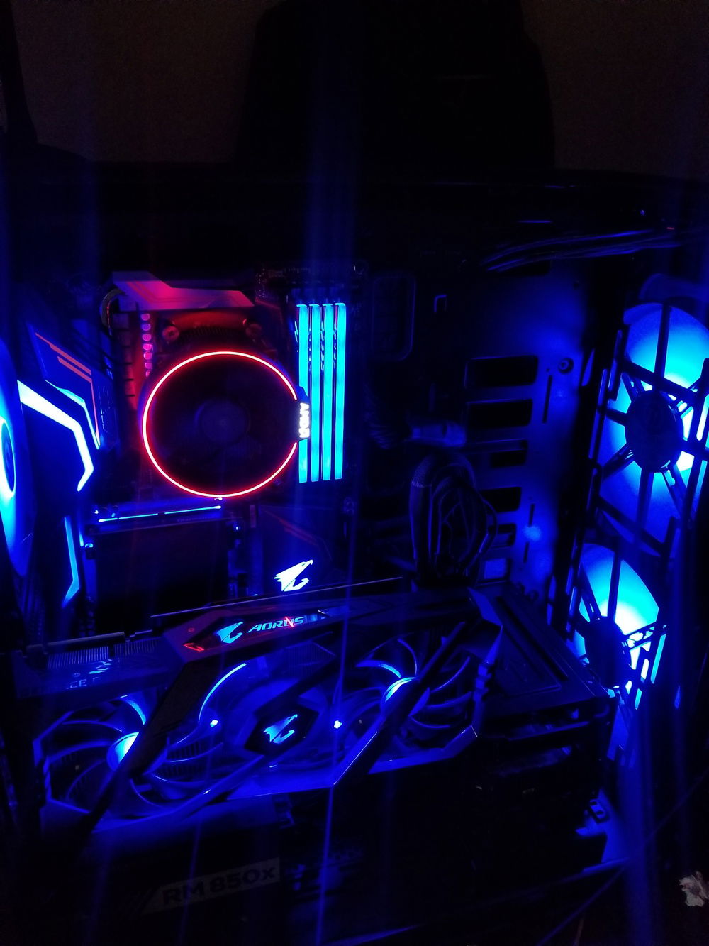 Blue with the red ring AMD cooler