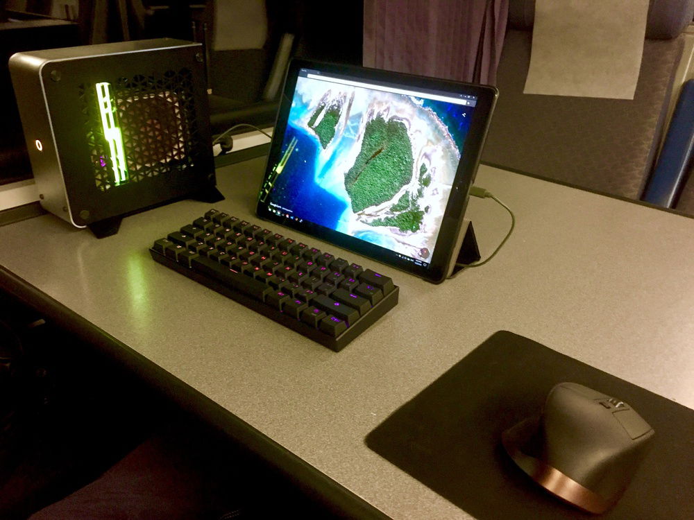 Yes, I actually used this PC on the train! Using an iPad Pro as the main display (via Duet) I was able to work during long commutes.