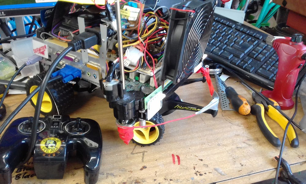 Wheels steering left with remote