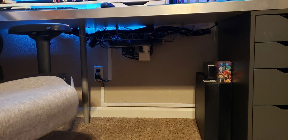 Under desk cable management.