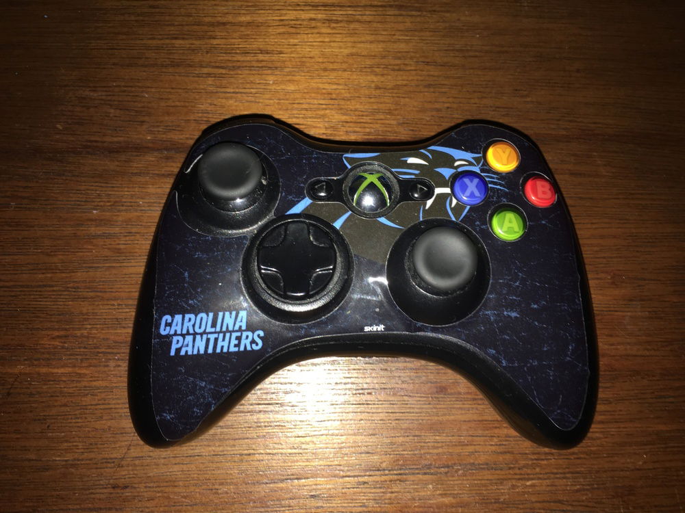 Xbox 360 Game Controller with Carolina Panthers skin
