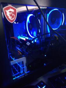 View of CPU cooler and RAM.