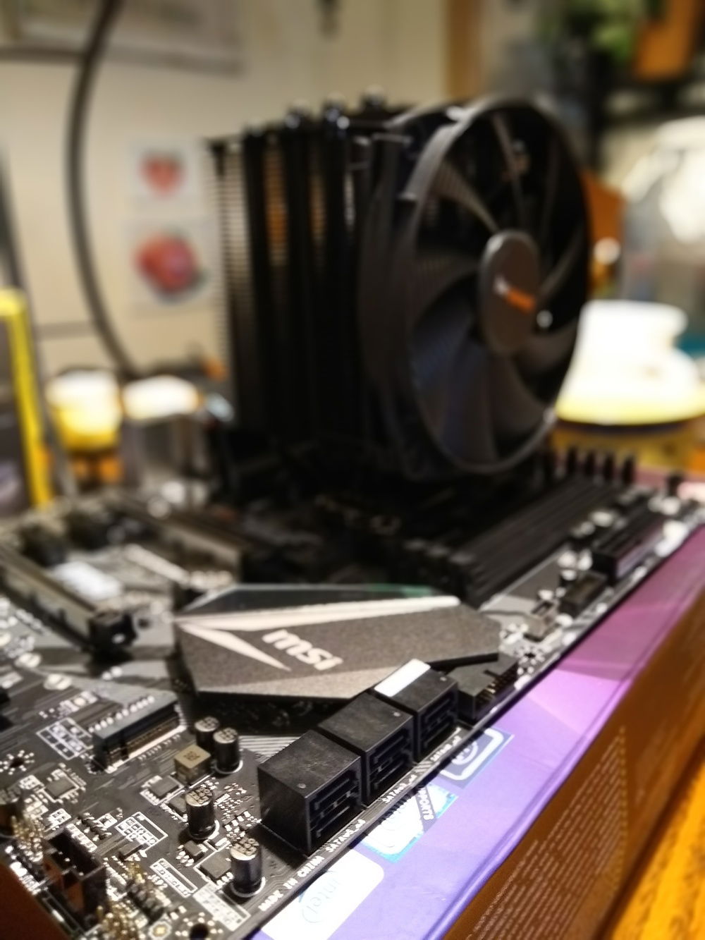 I put all the motherboard componentsnents together.