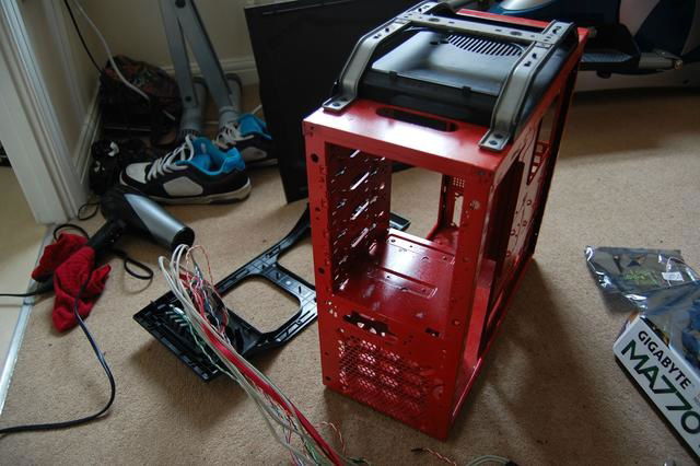 Starting to tear down the case.