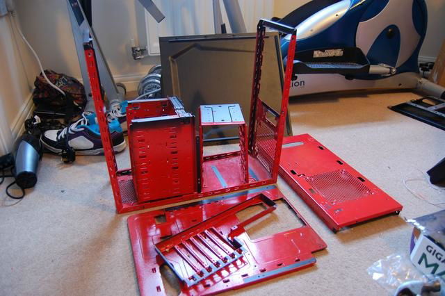 Starting to tear down the case.